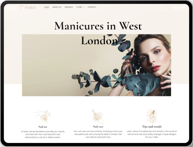 E-commerce store shown on an iPad Pro