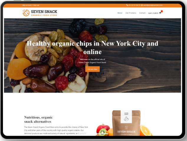 E-commerce store shown on an iPad Pro